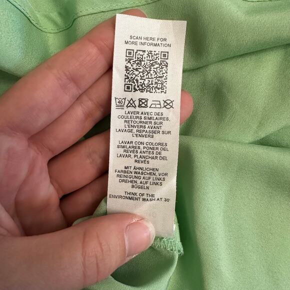 ASOS DESIGN Mint Green Pleated Chiffon Midi Dress Size 6 Mock Neck Wedding Guest - Picture 10 of 11